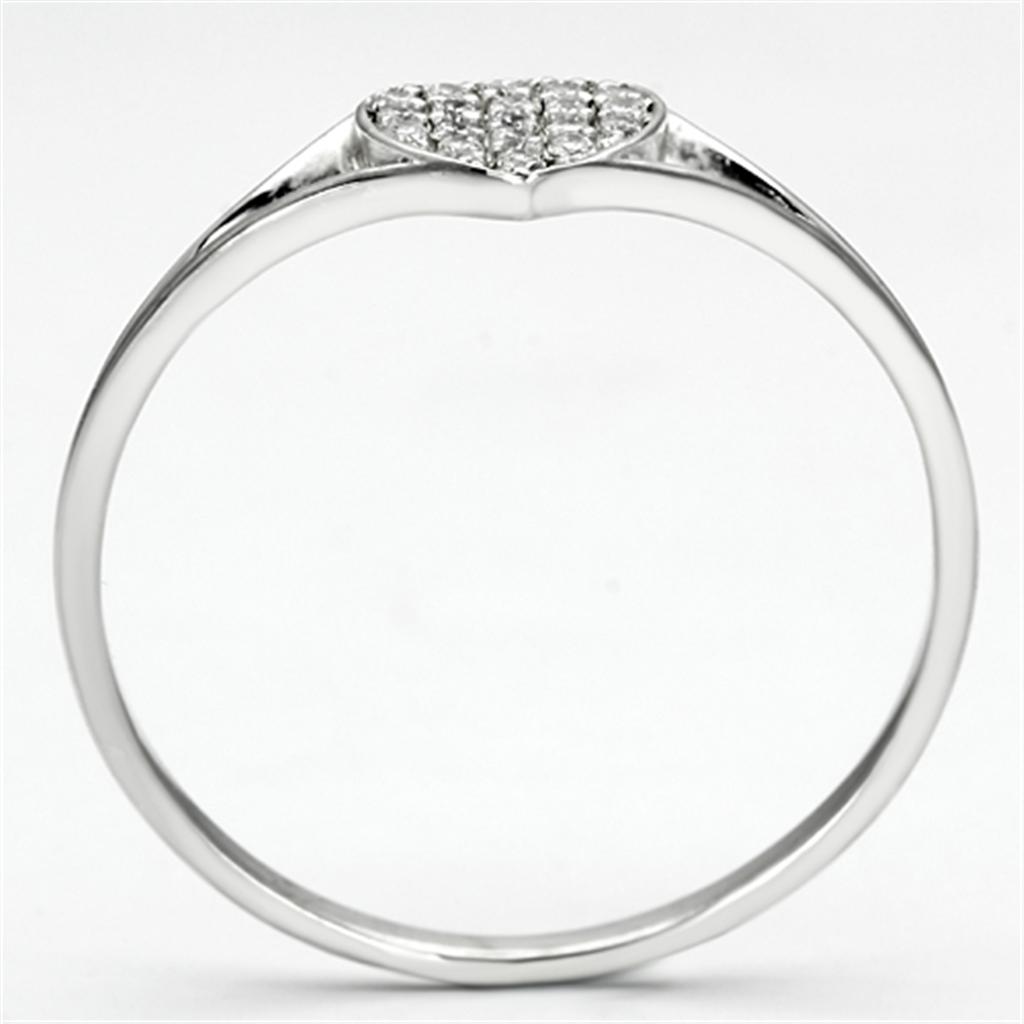 TS073 - Rhodium 925 Sterling Silver Ring with AAA Grade CZ  in Clear-2
