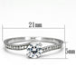 TS078 - Rhodium 925 Sterling Silver Ring with AAA Grade CZ  in Clear-1