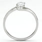 TS078 - Rhodium 925 Sterling Silver Ring with AAA Grade CZ  in Clear-2