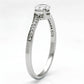 TS078 - Rhodium 925 Sterling Silver Ring with AAA Grade CZ  in Clear-3