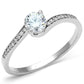 TS078 - Rhodium 925 Sterling Silver Ring with AAA Grade CZ  in Clear-4