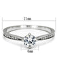 TS079 - Rhodium 925 Sterling Silver Ring with AAA Grade CZ  in Clear-1