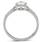 TS079 - Rhodium 925 Sterling Silver Ring with AAA Grade CZ  in Clear-2
