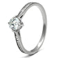 TS079 - Rhodium 925 Sterling Silver Ring with AAA Grade CZ  in Clear-4