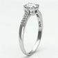 TS080 - Rhodium 925 Sterling Silver Ring with AAA Grade CZ  in Clear-3