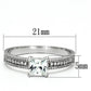 TS081 - Rhodium 925 Sterling Silver Ring with AAA Grade CZ  in Clear-1