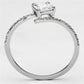 TS083 - Rhodium 925 Sterling Silver Ring with AAA Grade CZ  in Clear-2