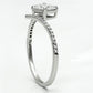 TS083 - Rhodium 925 Sterling Silver Ring with AAA Grade CZ  in Clear-3