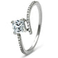TS083 - Rhodium 925 Sterling Silver Ring with AAA Grade CZ  in Clear-4