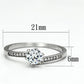 TS084 - Rhodium 925 Sterling Silver Ring with AAA Grade CZ  in Clear-1