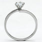 TS084 - Rhodium 925 Sterling Silver Ring with AAA Grade CZ  in Clear-2
