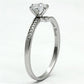 TS084 - Rhodium 925 Sterling Silver Ring with AAA Grade CZ  in Clear-3