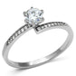 TS084 - Rhodium 925 Sterling Silver Ring with AAA Grade CZ  in Clear-4