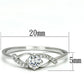 TS085 - Rhodium 925 Sterling Silver Ring with AAA Grade CZ  in Clear-1