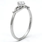 TS085 - Rhodium 925 Sterling Silver Ring with AAA Grade CZ  in Clear-3