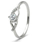 TS085 - Rhodium 925 Sterling Silver Ring with AAA Grade CZ  in Clear-4
