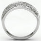 TS089 - Rhodium 925 Sterling Silver Ring with AAA Grade CZ  in Clear-2