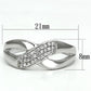 TS090 - Rhodium 925 Sterling Silver Ring with AAA Grade CZ  in Clear-1