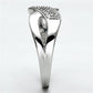 TS090 - Rhodium 925 Sterling Silver Ring with AAA Grade CZ  in Clear-3