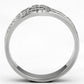 TS091 - Rhodium 925 Sterling Silver Ring with AAA Grade CZ  in Clear-2