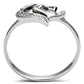 TS093 - Rhodium 925 Sterling Silver Ring with AAA Grade CZ  in Clear-2