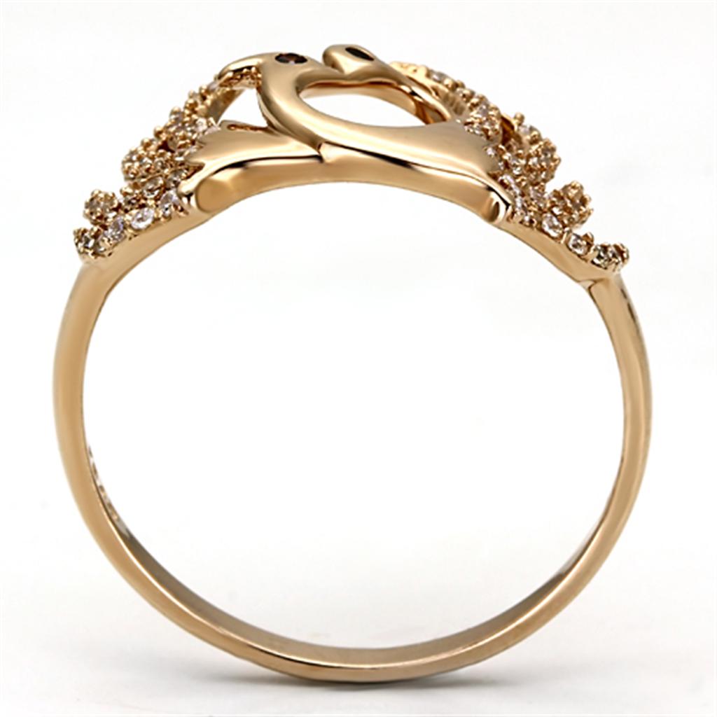 TS097 - Rose Gold 925 Sterling Silver Ring with AAA Grade CZ  in Garnet-2