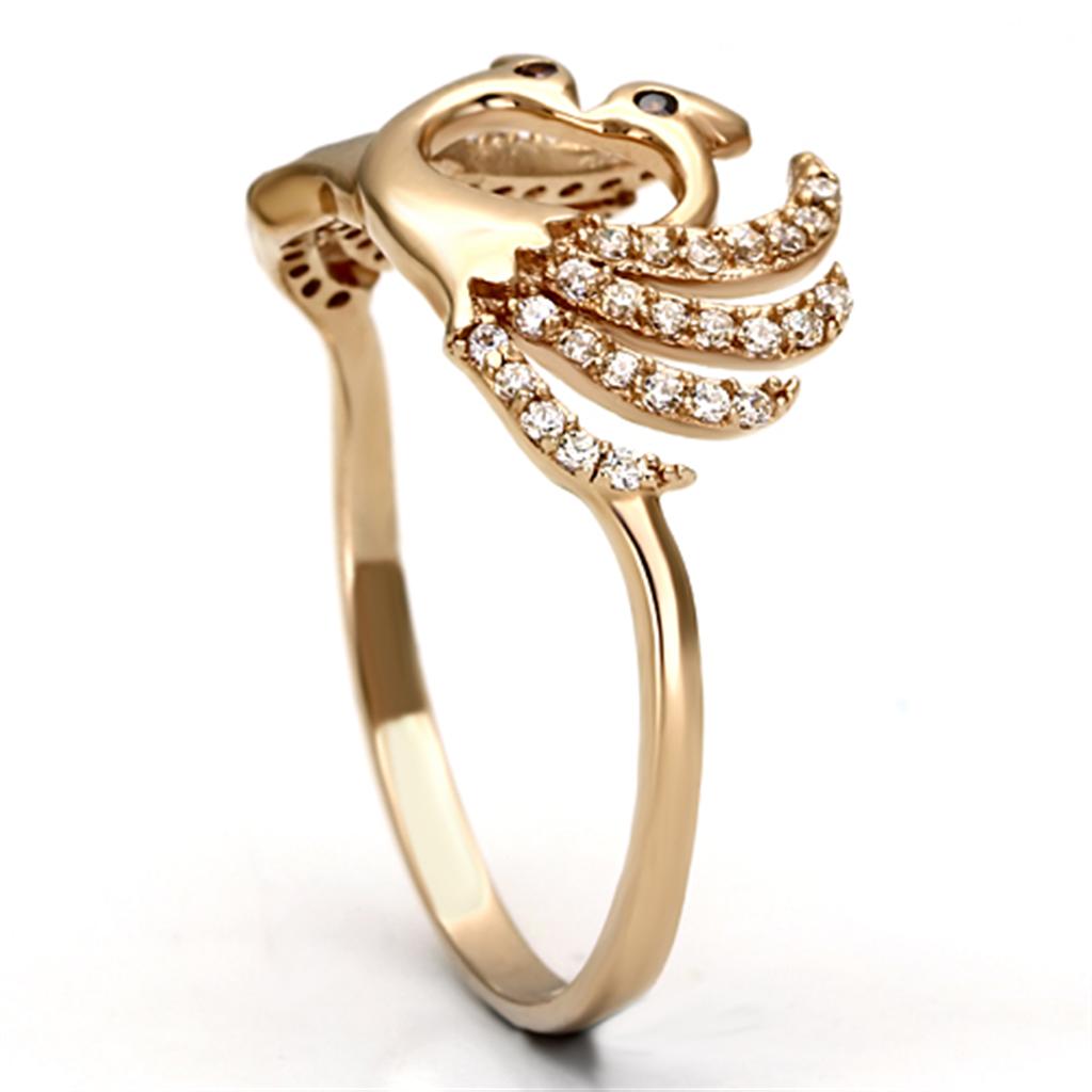 TS097 - Rose Gold 925 Sterling Silver Ring with AAA Grade CZ  in Garnet-3