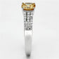 TS099 - Rhodium 925 Sterling Silver Ring with AAA Grade CZ  in Champagne-3