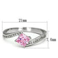 TS100 - Rhodium 925 Sterling Silver Ring with AAA Grade CZ  in Rose-1