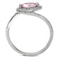 TS101 - Rhodium 925 Sterling Silver Ring with AAA Grade CZ  in Rose-2