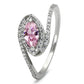 TS101 - Rhodium 925 Sterling Silver Ring with AAA Grade CZ  in Rose-4
