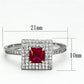 TS102 - Rhodium 925 Sterling Silver Ring with Synthetic Corundum in Ruby-1