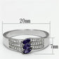 TS104 - Rhodium 925 Sterling Silver Ring with AAA Grade CZ  in Amethyst-1