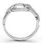 TS105 - Rhodium 925 Sterling Silver Ring with AAA Grade CZ  in Clear-2