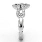 TS105 - Rhodium 925 Sterling Silver Ring with AAA Grade CZ  in Clear-3