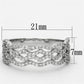 TS106 - Rhodium 925 Sterling Silver Ring with AAA Grade CZ  in Clear-1