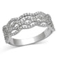 TS106 - Rhodium 925 Sterling Silver Ring with AAA Grade CZ  in Clear-4