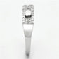 TS107 - Rhodium 925 Sterling Silver Ring with AAA Grade CZ  in Clear-3