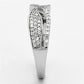 TS108 - Rhodium 925 Sterling Silver Ring with AAA Grade CZ  in Clear-3