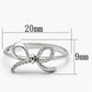 TS109 - Rhodium 925 Sterling Silver Ring with AAA Grade CZ  in Clear-1