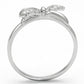 TS109 - Rhodium 925 Sterling Silver Ring with AAA Grade CZ  in Clear-2