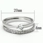 TS110 - Rhodium 925 Sterling Silver Ring with AAA Grade CZ  in Clear-1