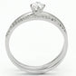 TS110 - Rhodium 925 Sterling Silver Ring with AAA Grade CZ  in Clear-2