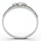 TS111 - Rhodium 925 Sterling Silver Ring with AAA Grade CZ  in Clear-2