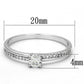 TS112 - Rhodium 925 Sterling Silver Ring with AAA Grade CZ  in Clear-1
