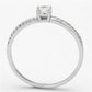 TS112 - Rhodium 925 Sterling Silver Ring with AAA Grade CZ  in Clear-2