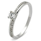 TS112 - Rhodium 925 Sterling Silver Ring with AAA Grade CZ  in Clear-4