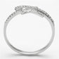 TS113 - Rhodium 925 Sterling Silver Ring with AAA Grade CZ  in Clear-2