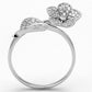TS114 - Rhodium 925 Sterling Silver Ring with AAA Grade CZ  in Clear-2
