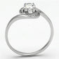 TS116 - Rhodium 925 Sterling Silver Ring with AAA Grade CZ  in Clear-2